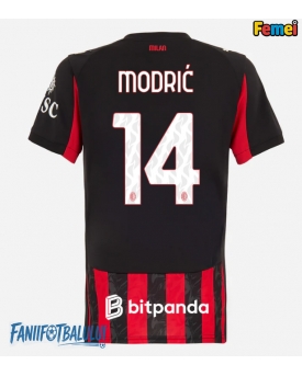 AC Milan Luka Modric #14 Tricou Fotbal Replică 2025-26 Femei Acasa